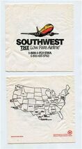 Southwest Airlines THE Low Fare Airline Cocktail Napkin with Route Map 1994 - $10.89