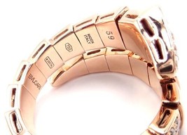 Authentic Bulgari Bvlgari Serpenti Viper 18k Rose Gold Diamond Band Ring Sz 8.75 - £10,040.42 GBP