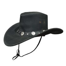 Buffalo Coin Cowboy Leather Hat - £152.71 GBP