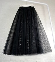 Black Tulle Party Skirt Outfit Women Black Layered Tulle Skirt Custom Plus Size  image 2