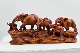 Handcrafted Polyresin 7 Elephant Figurine Tabletop Feng Shui Elephant For Home D - £109.41 GBP