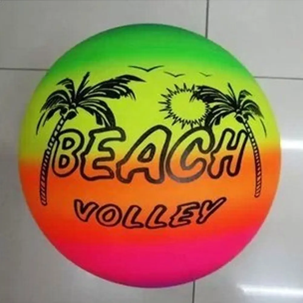 Inflatable Summer Beach Ball Pool Swim Rubber Rainbow Beach Volleyball Gard - £8.43 GBP