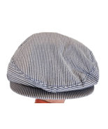 VTG Gymboree 1998 Seersucker Stripe White Blue Preppy Pageboy Golfer Hat... - $19.79