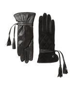 UGG Gloves Ophira Quilted Tassels Black Leather Medium New $145 - £81.79 GBP