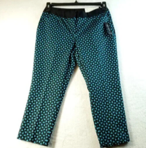 Worthington Cropped Pants Womens Petite 4 Blue Black Geo Print Cotton Slim Fit - £15.23 GBP