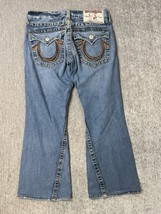True Religion Rainbow Joey Jeans Mens 33 (35x29) Made In USA Y2K Flap Fl... - $89.09