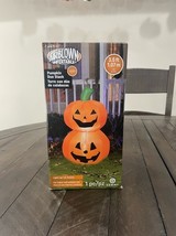 Airblown Inflatable Pumpkin Duo Stack 3.5ft Light Up Halloween Yard Deco... - $19.79