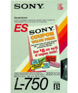 SONY L-750ES DYNAMICRON VIDEO CASSETTE TAPE BLANK - NEW - SEALED - $3.99