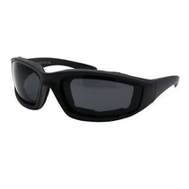 Schiuma Imbottito Occhialini da Sole Uomo Ovale Avvolgente Biker Opaco Nero UV - £8.84 GBP