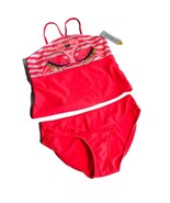 Cat &amp; Jack Pink Flamingo Swimsuit Bikini Girls Large Plus 50+ UPF Swimwe... - £11.77 GBP