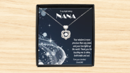 Nana Necklace Gifts Sterling Silver 925 CZ Knot Pendant Personalized Names - £33.78 GBP+