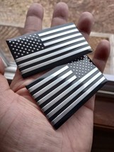 2pc 3D American Flag Small Brushed Metal Badges Decal Stickers Car Auto Emblem - £6.33 GBP