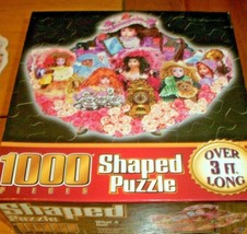 Shaped Jigsaw Puzzle 1000 Pieces Antiques Dolls Bears Roses Art Collage Complete - £11.09 GBP