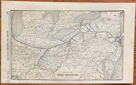 1923 Antique ERIE RAILROAD Map Vintage RAILWAY Map - £8.04 GBP