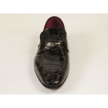 Men's GENIO Genuine Crocodile Embossed Leather Shoes Turkey 120371165 Black image 2