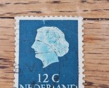 Netherlands Stamp Queen Juliana 12c Used Circular Cancel 348 - $0.94