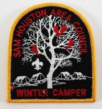 Vintage Sam Houston Winter Camporee Black Yellow Boy Scouts BSA Camp Patch - $11.69