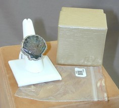 Sarda Ornate Sterling Hand Carved Figural Labradorite Sea Shell Ring 9 NIB - $267.44 CAD