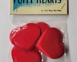 Vintage Wang&#39;s International Fabric Puffy Hearts 4 Pieces 1.5&quot; FPH02 027... - $9.89