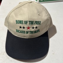Vintage NEW Home Of The Free Because Of The Brave Adjustable Adult Hat Made USA - £15.68 GBP