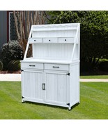 Outdoor Potting Bench Table: Wooden Garden Work &amp; Storage Cabinet - $8,845.76 MXN