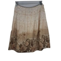Apostrophe A-Line Skirt ~ Sz 8 ~ Pleated ~ Beige ~ Lined ~ Knee Length - $13.49