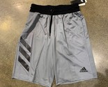 NWT Adidas DX6657 Men&#39;s Sports 3-Stripes Training Basketball Shorts Grey... - $24.95