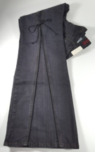 (Y24B4) VTG Mudd Lace Up Piping Accent Flare Black Women Junior Jeans Size 11 - £175.91 GBP