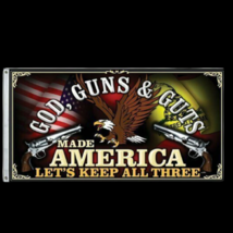 God, Guns, and Guts Made America  Eagle 2nd Amendment Flag Banner 3x5 - £11.70 GBP