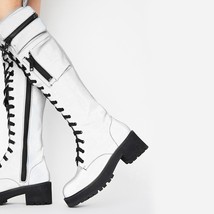 INS Brand Big Size 45 Women Punk Gothic Mid Calf Shoes Chunky Heel Platform Boot - £79.65 GBP