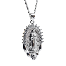 Collar con colgante de la Virgen María y piedras CZ, joyería de plata 925 y... - £38.56 GBP