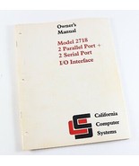 Vintage California Computer Systems CCS I/O Parallel Model 2718 Catalog ... - $13.49