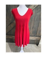 Eileen Fisher 100% Silk Dress Womens Small Red Sleeveless Pullover Short... - $54.78