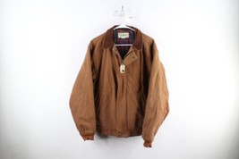 Vintage 90s LL Bean Mens Medium Distressed Flannel Lined Wool Bomber Jacket USA - £108.98 GBP