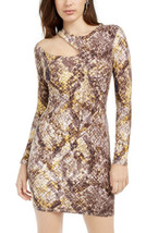 NWT Women&#39;s Guess L/S &quot;Shasti&quot; Snake-Print Cutout Bodycon Dress Sz XL - $49.49