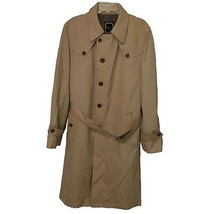 Christian DIOR Tan Wool Lined Rain Repellent Trench Coat Size 42L Vintage - £94.36 GBP