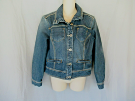 Christopher &amp; Banks  jacket denim jean button up  M  long sleeves medium... - $17.59