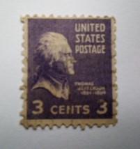 Thomas Jefferson 1789-1797 Vintage Collectable 3 cent Stamp - £15.66 GBP