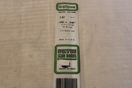 HO Scale Evergreen, 10 Pieces 2 x 2 x 14&quot; .040 x .040 Long Strip Styrene #142 - $11.40