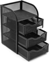 Mesh Desk Supplies Organizer with 3 Drawer Office Desktop Organizers and Accesso - £25.72 GBP