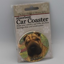 Super Absorbent Car Coaster - Dog - Sharpei - £4.31 GBP