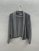 Kim Rogers Womens Cardigan Small Black White Houndstooth Open Front Long... - $18.48