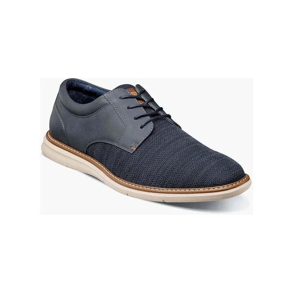 Nunn Bush Chase Knit Plain Toe Oxford Walking Shoes Navy Multi 85073-492