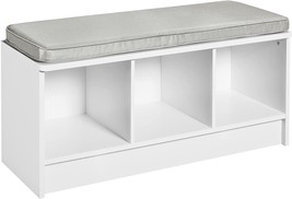 White With A Gray Cushion, Closetmaid 1631 Cubeicals 3-Cube Storage Bench. - $115.93