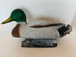 Duck Decoy vtg Mallard bird 14&quot; pond canvasback hunting whistling Flambe... - £31.61 GBP