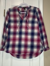 Bit And Bridle Womens S Lightweight Pink Plaid 3/4 Sleeve Tie Horse Shirt - $9.46