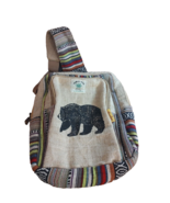 Himalaya Hemp Black Bear Crossbody Bag Smokey Mountain - £13.42 GBP