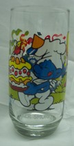 Vintage 1983 Hanna-Barbera The Smurfs Baker Smurf 6&quot; Collector&#39;s Glass Cup - £15.48 GBP