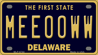 Meeooww Delaware Novelty Mini Metal License Plate Tag - $14.95