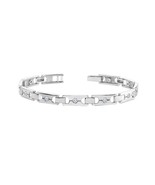 3CT Moissanite Rotonda Fibbia Link Uomo Bracciale 14K Placcato Oro Bianc... - €559,60 EUR